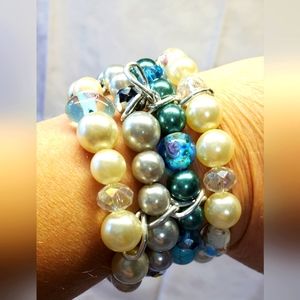 Gorgeous Bracelet 4 layer Bracelet with glass beads